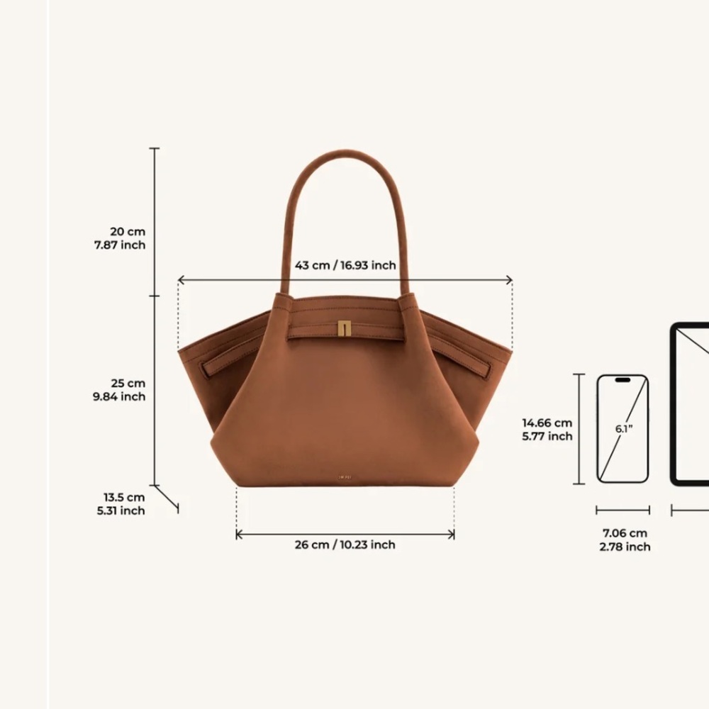 JW PEI Brown Hana Medium Faux Suede Tote Bag - Picture 3 of 7
